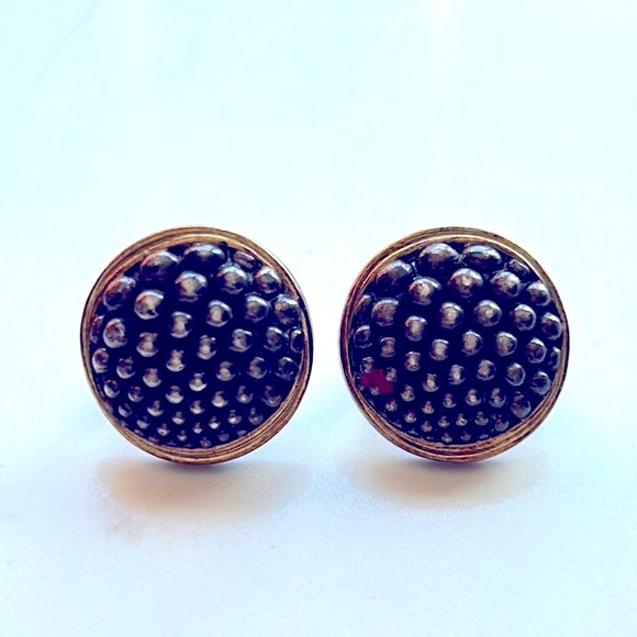 Lagos 18k gold and sterling silver earrings. Rare